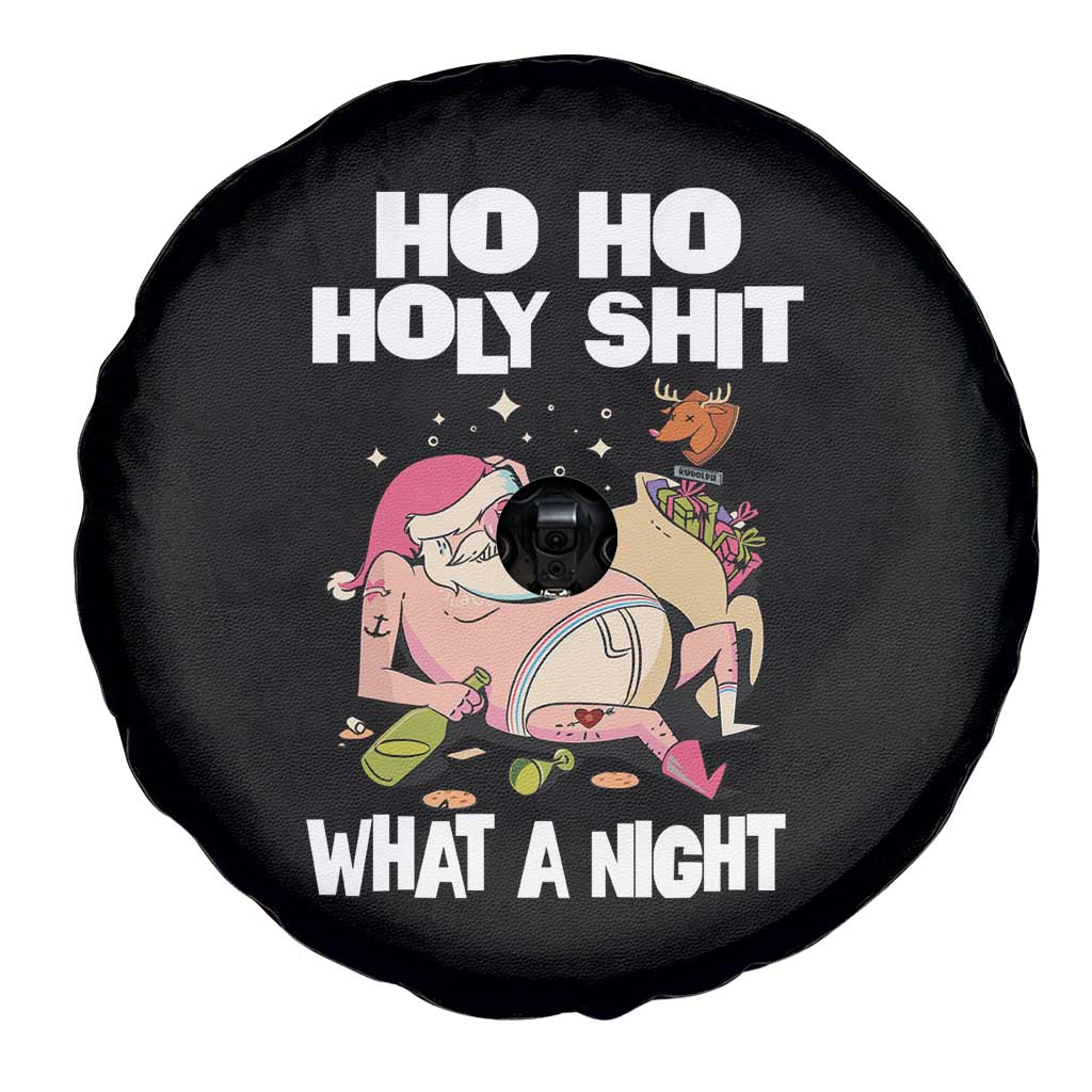 Funny Drunk Santa Spare Tire Cover Ho Ho Holy Shirt What A Night