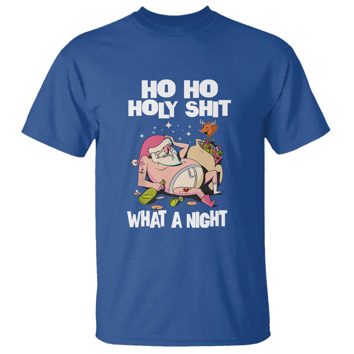 Funny Drunk Santa T Shirt Ho Ho Holy Shirt What A Night - Wonder Print Shop