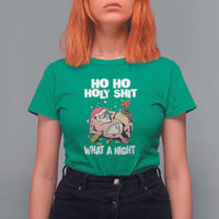 Funny Drunk Santa T Shirt For Women Ho Ho Holy Shirt What A Night - Wonder Print Shop