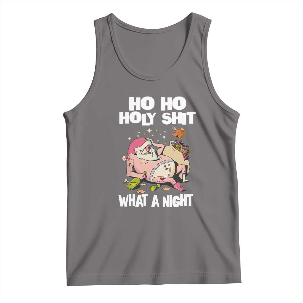Funny Drunk Santa Tank Top Ho Ho Holy Shirt What A Night