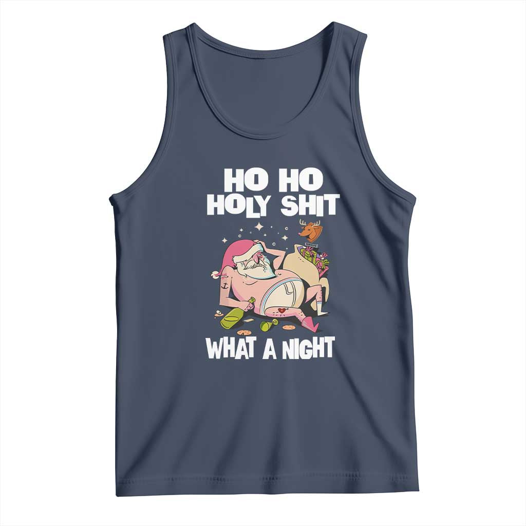 Funny Drunk Santa Tank Top Ho Ho Holy Shirt What A Night