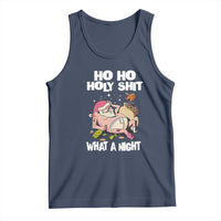 Funny Drunk Santa Tank Top Ho Ho Holy Shirt What A Night