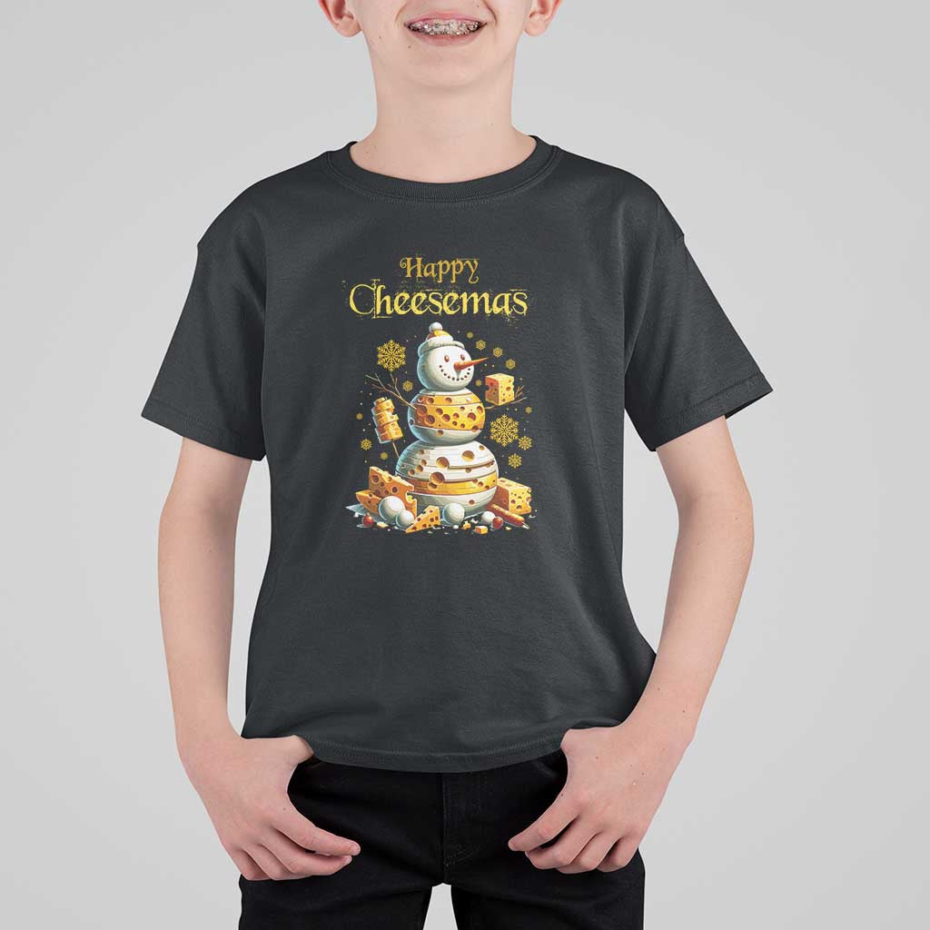 Christmas Cheese Lover T Shirt For Kid Happy Cheesemas Merry Xmas - Wonder Print Shop