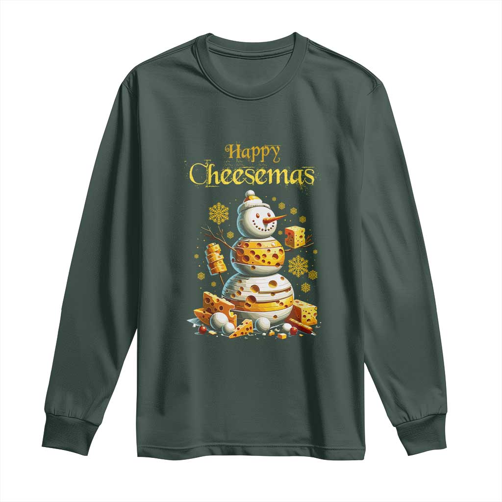 Christmas Cheese Lover Long Sleeve Shirt Happy Cheesemas Merry Xmas