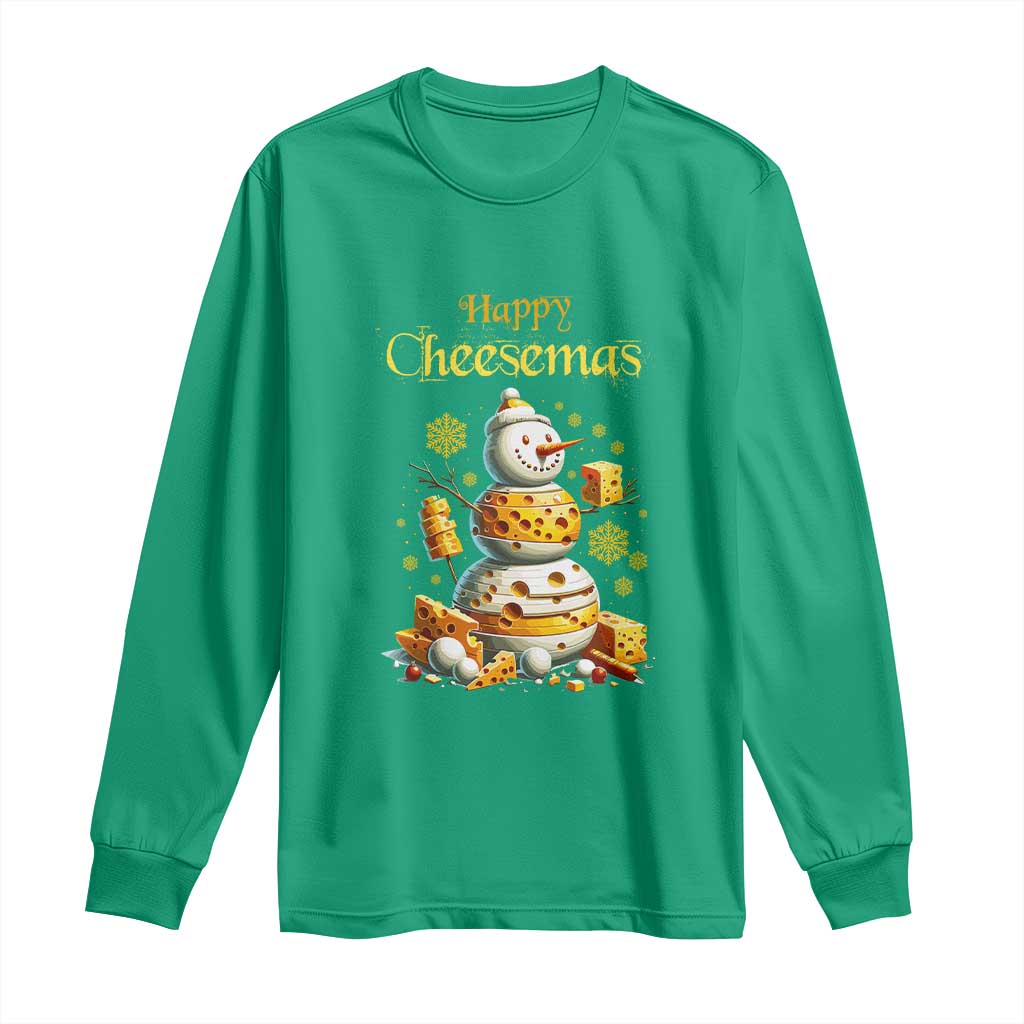 Christmas Cheese Lover Long Sleeve Shirt Happy Cheesemas Merry Xmas