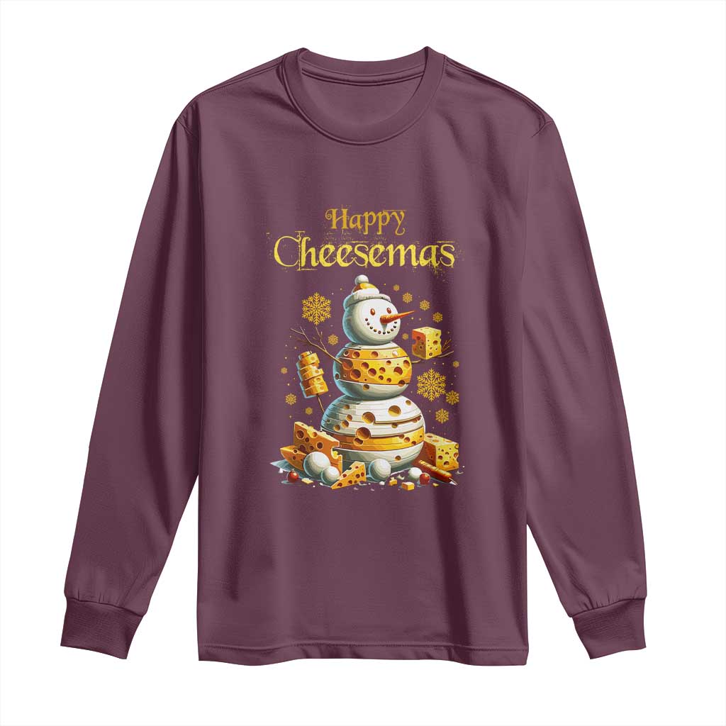 Christmas Cheese Lover Long Sleeve Shirt Happy Cheesemas Merry Xmas