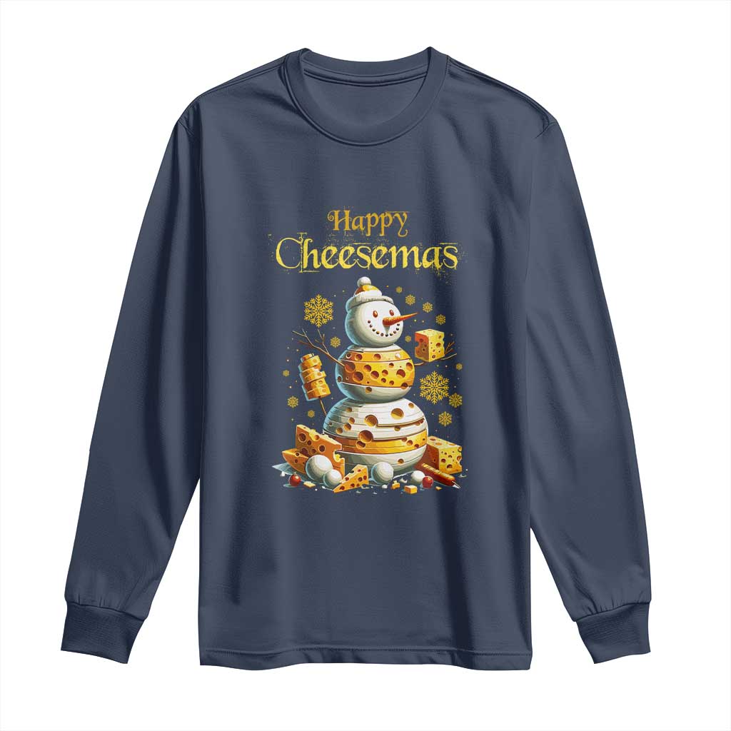 Christmas Cheese Lover Long Sleeve Shirt Happy Cheesemas Merry Xmas