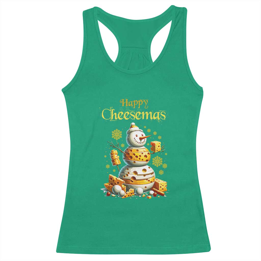 Christmas Cheese Lover Racerback Tank Top Happy Cheesemas Merry Xmas