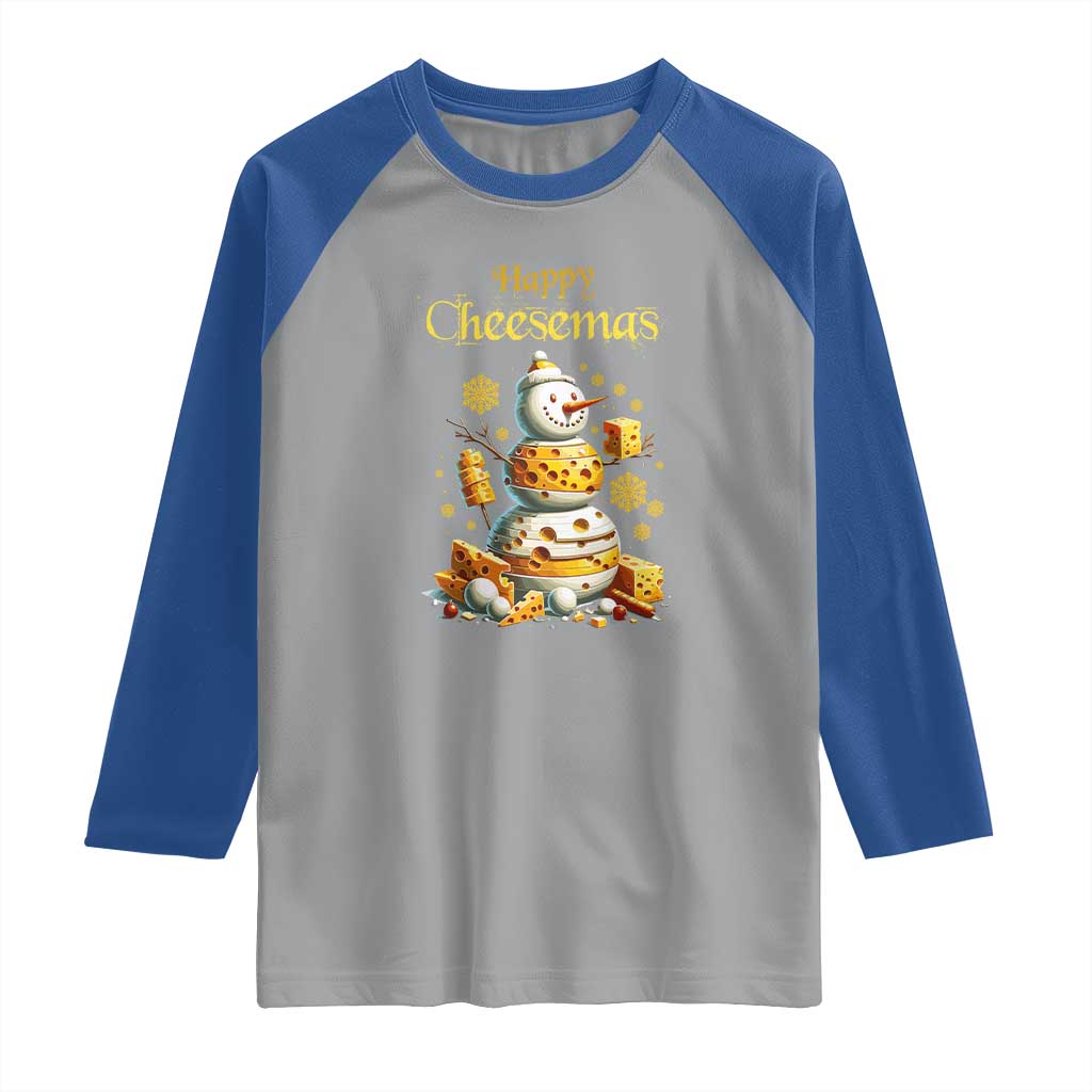 Christmas Cheese Lover Raglan Shirt Happy Cheesemas Merry Xmas