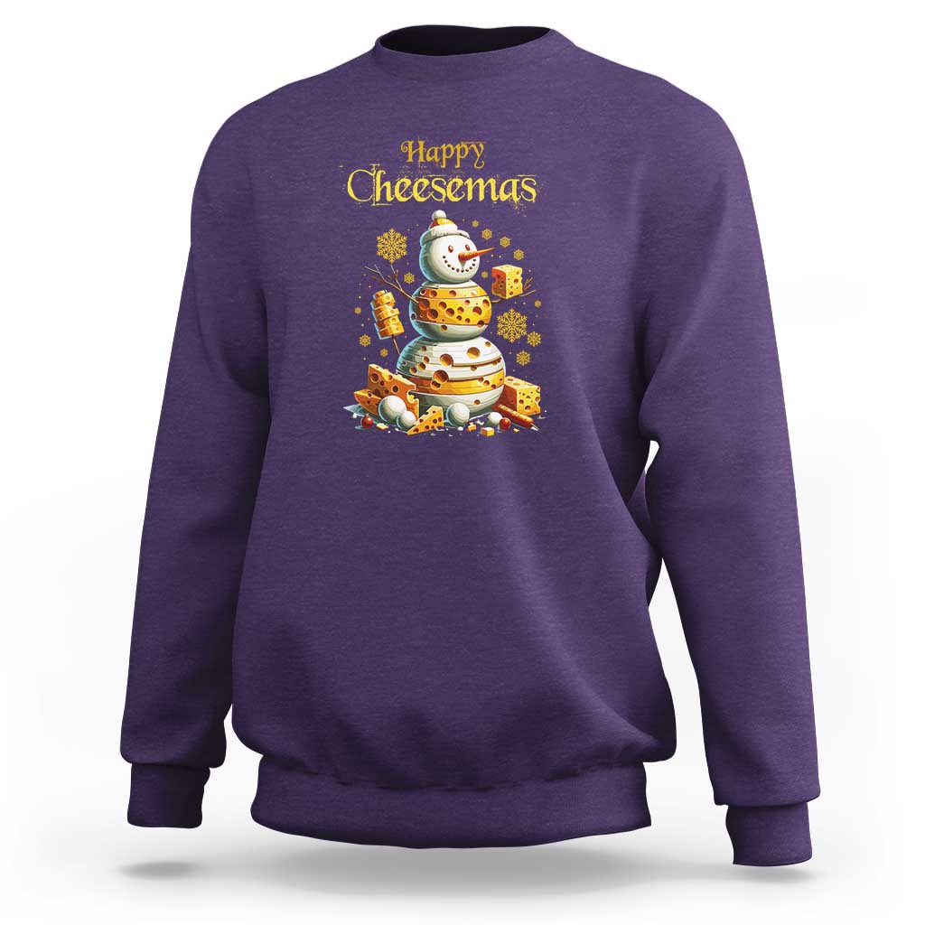 Christmas Cheese Lover Sweatshirt Happy Cheesemas Merry Xmas - Wonder Print Shop