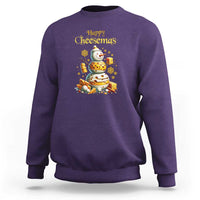 Christmas Cheese Lover Sweatshirt Happy Cheesemas Merry Xmas - Wonder Print Shop