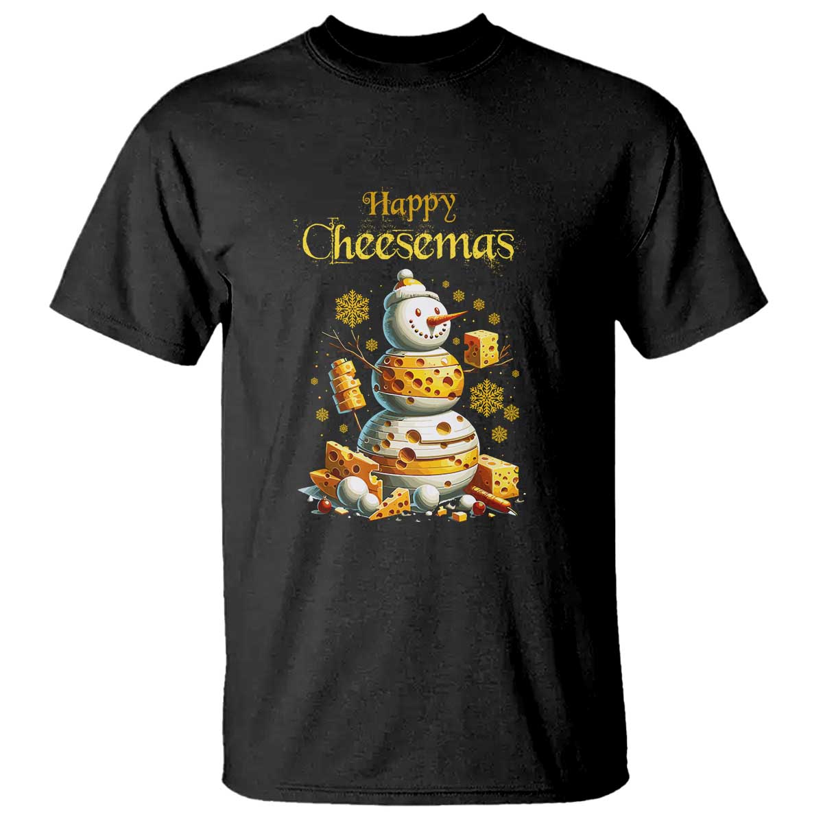 Christmas Cheese Lover T Shirt Happy Cheesemas Merry Xmas - Wonder Print Shop