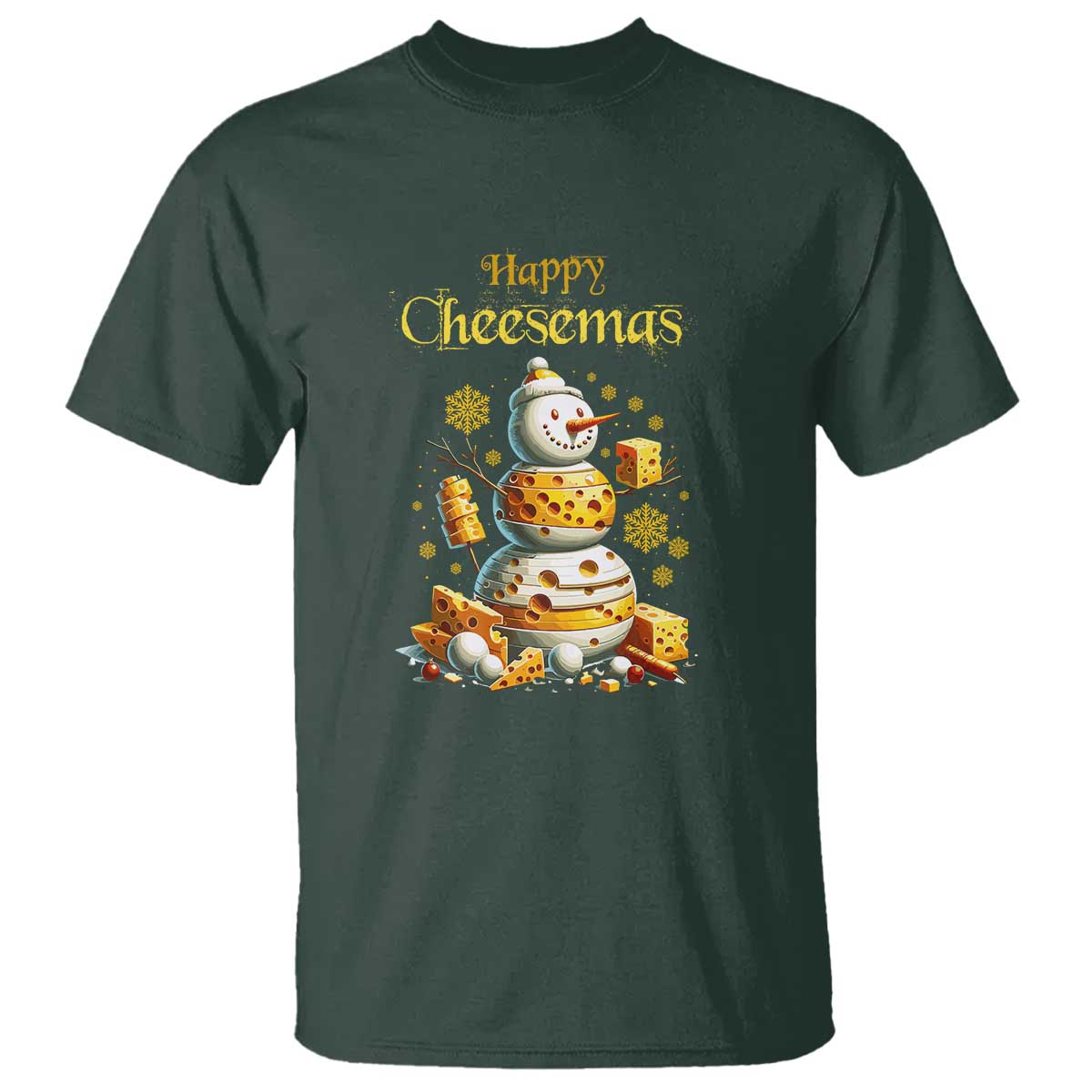 Christmas Cheese Lover T Shirt Happy Cheesemas Merry Xmas - Wonder Print Shop