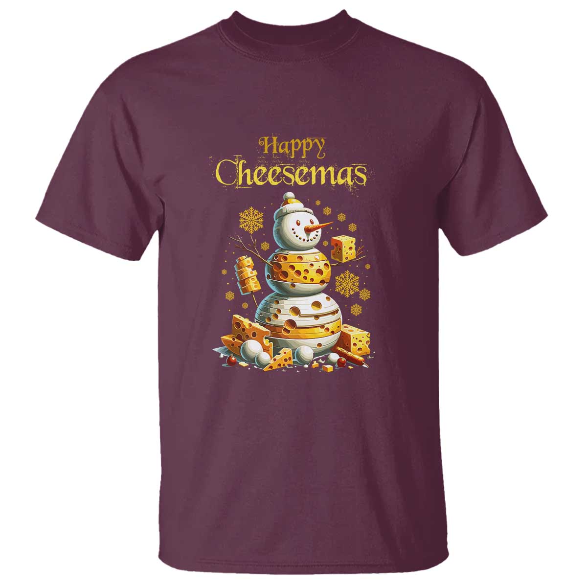 Christmas Cheese Lover T Shirt Happy Cheesemas Merry Xmas - Wonder Print Shop
