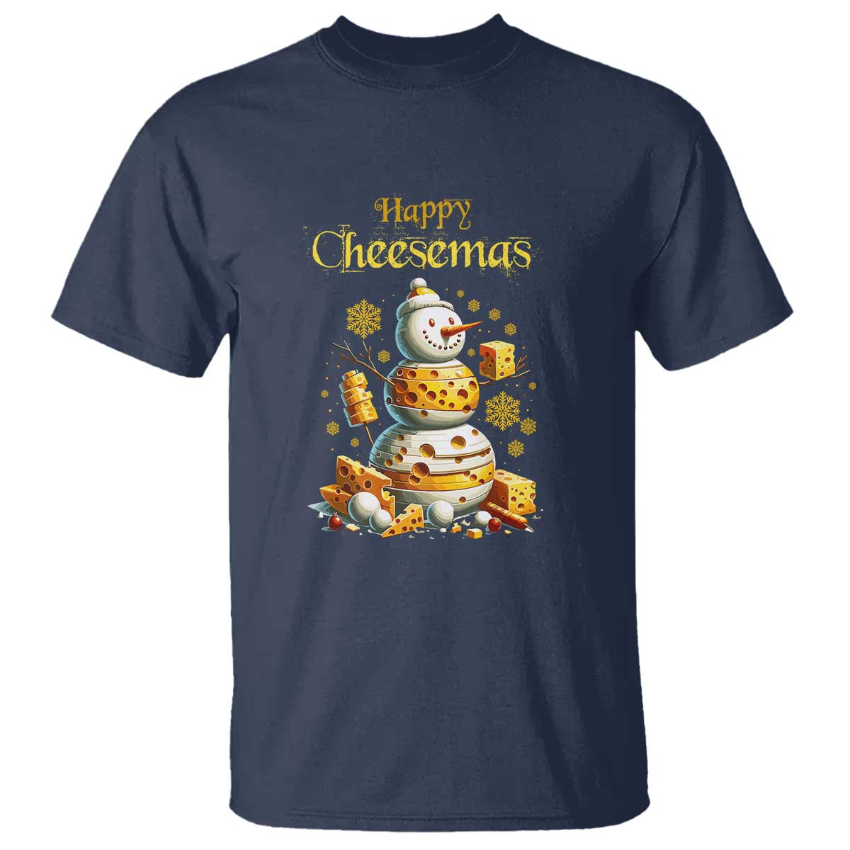 Christmas Cheese Lover T Shirt Happy Cheesemas Merry Xmas - Wonder Print Shop
