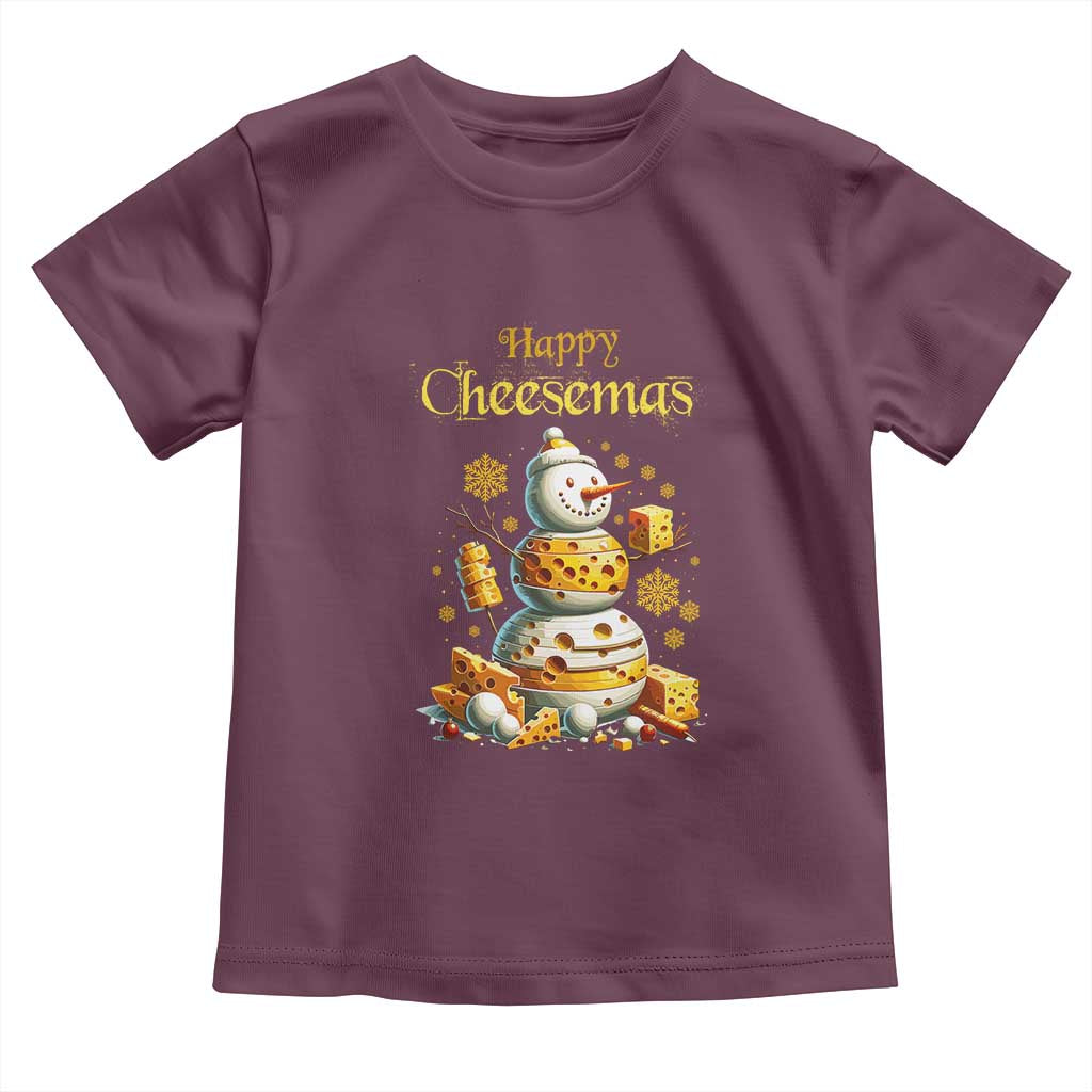 Christmas Cheese Lover Toddler T Shirt Happy Cheesemas Merry Xmas