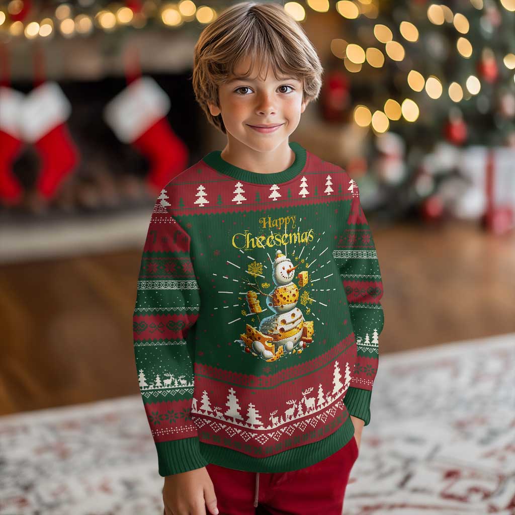 Xmas Cheese Lover Ugly Christmas Sweater Happy Cheesemas Merry Xmas - Wonder Print Shop