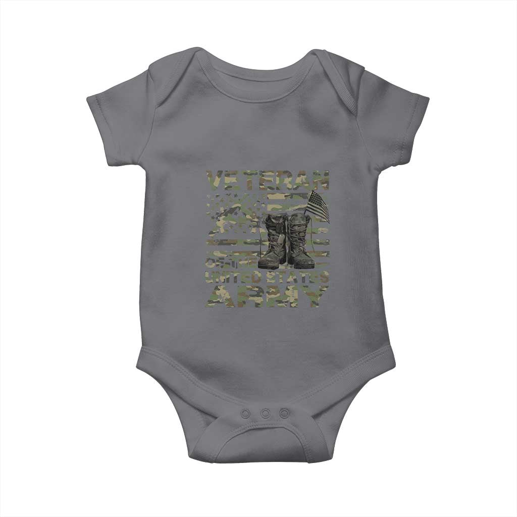 American Veteran Baby Onesie Of The US Army Camouflage Flag TS02