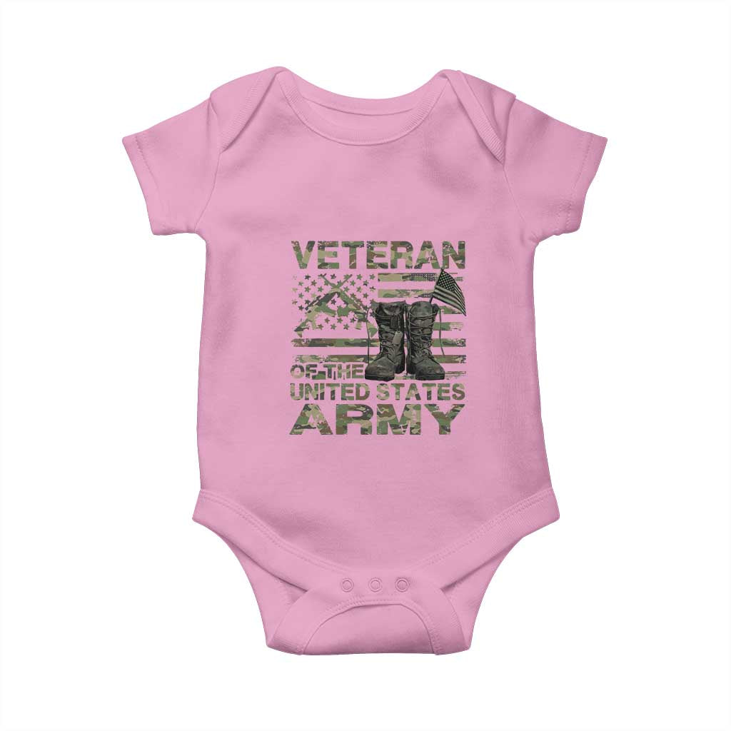 American Veteran Baby Onesie Of The US Army Camouflage Flag TS02