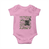 American Veteran Baby Onesie Of The US Army Camouflage Flag TS02
