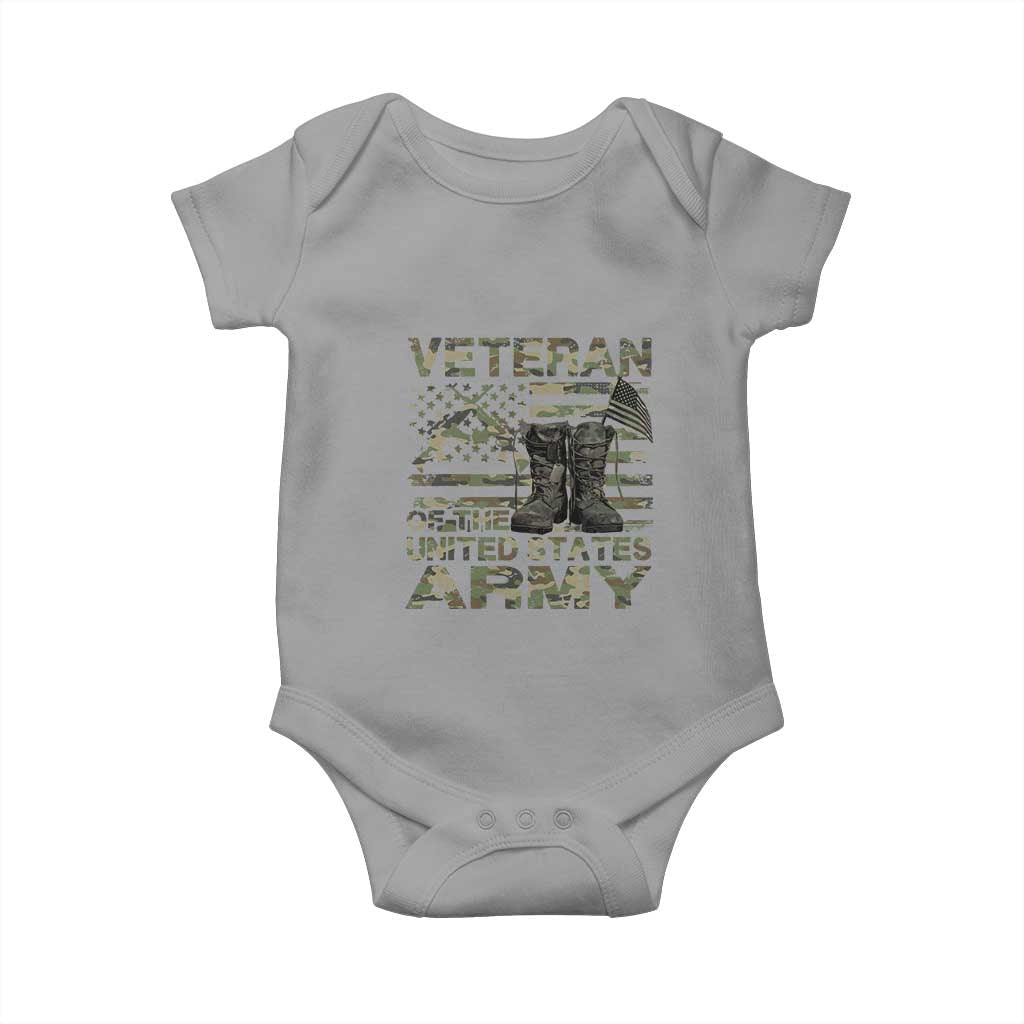 American Veteran Baby Onesie Of The US Army Camouflage Flag TS02