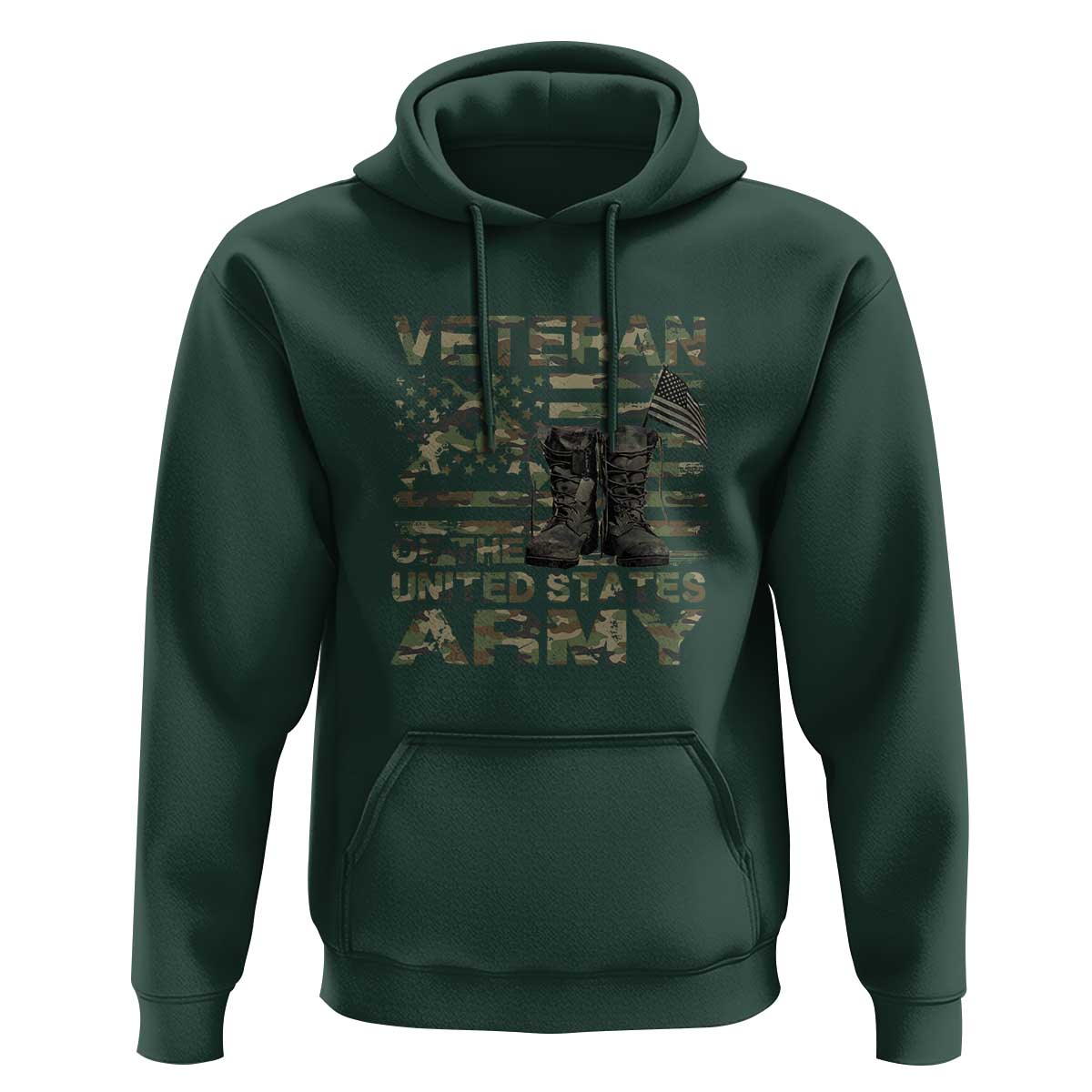American Veteran Hoodie Of The US Army Camouflage Flag