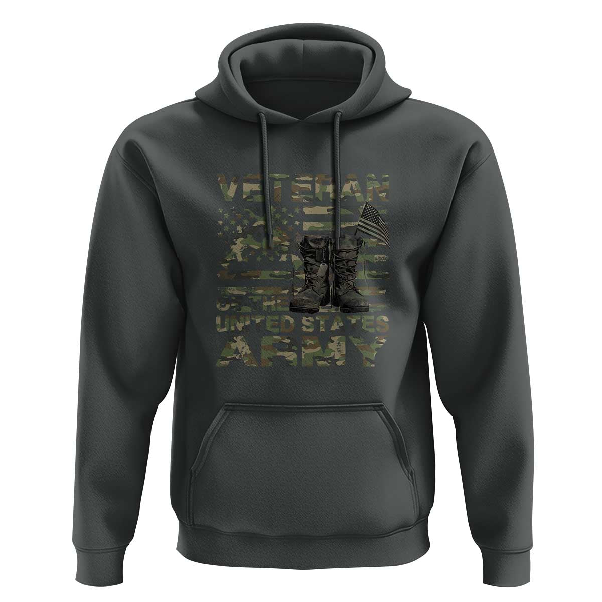 American Veteran Hoodie Of The US Army Camouflage Flag