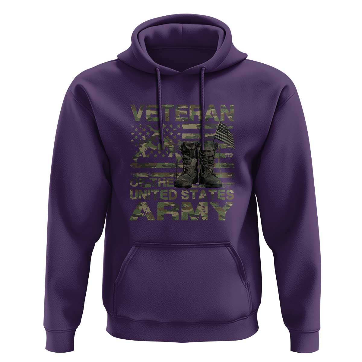 American Veteran Hoodie Of The US Army Camouflage Flag