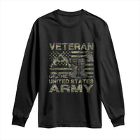 American Veteran Long Sleeve Shirt Of The US Army Camouflage Flag