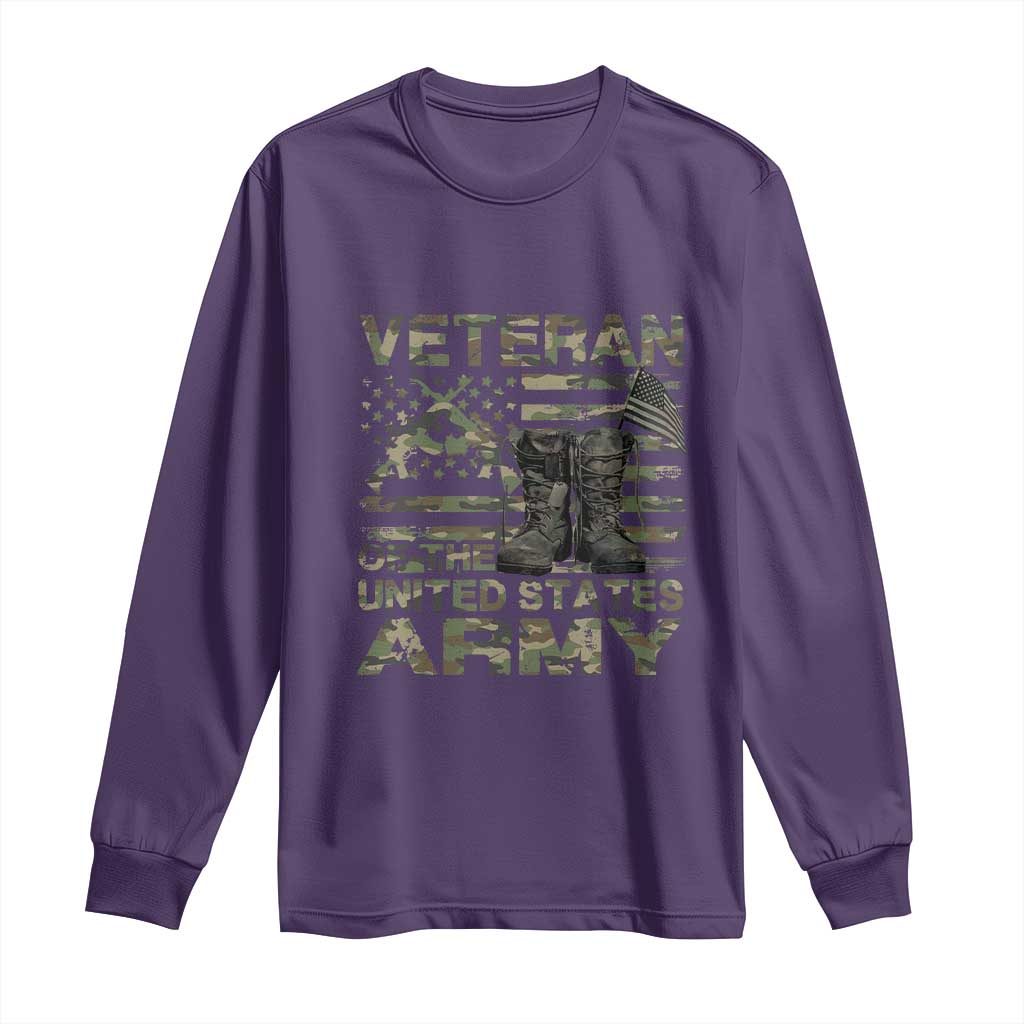 American Veteran Long Sleeve Shirt Of The US Army Camouflage Flag