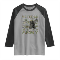 American Veteran Raglan Shirt Of The US Army Camouflage Flag