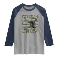 American Veteran Raglan Shirt Of The US Army Camouflage Flag