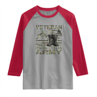 American Veteran Raglan Shirt Of The US Army Camouflage Flag