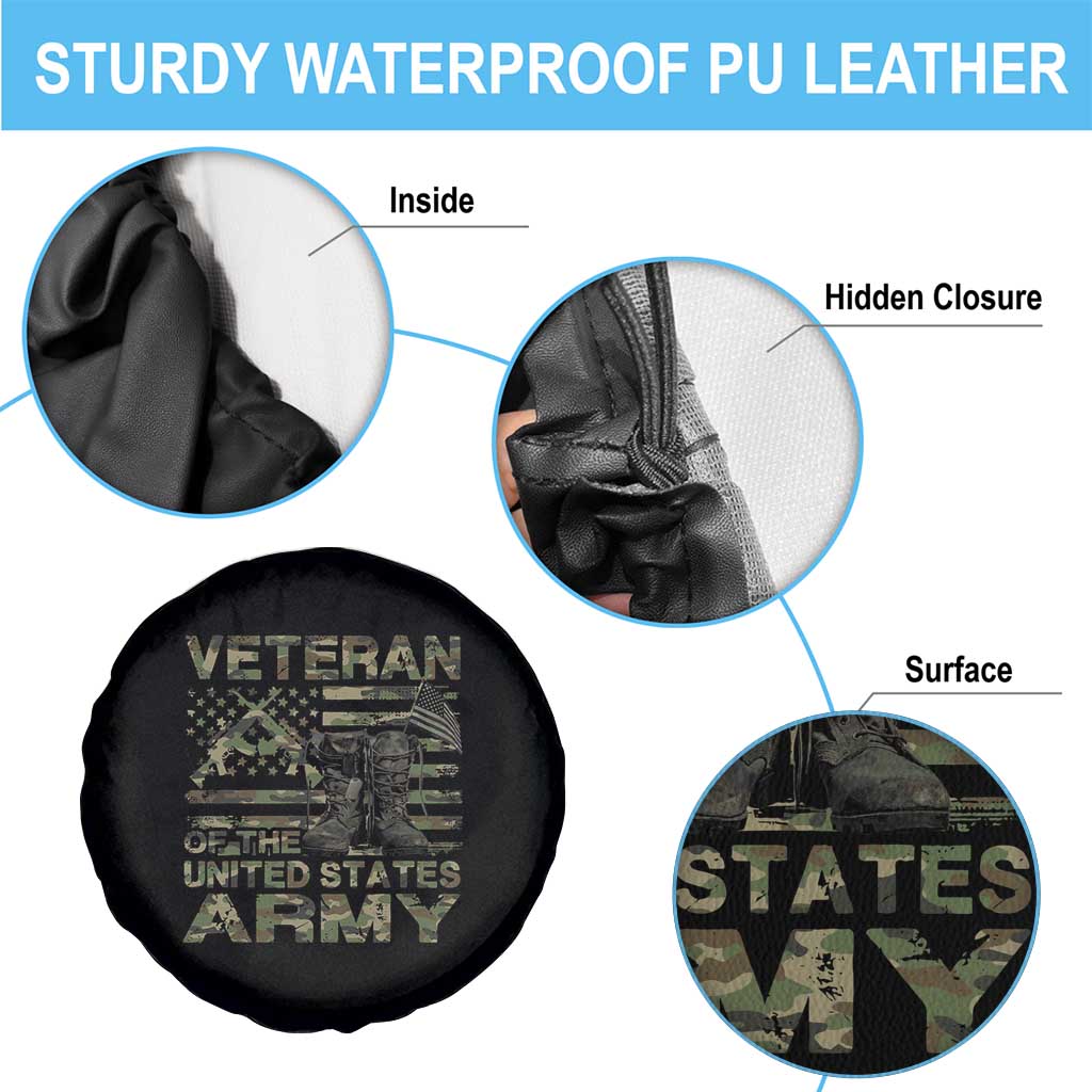 American Veteran Spare Tire Cover Of The US Army Camouflage Flag