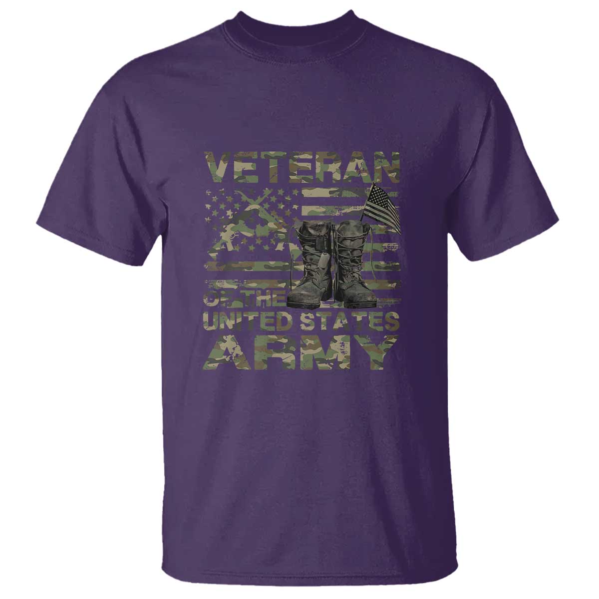 American Veteran T Shirt Of The US Army Camouflage Flag - Wonder Print Shop