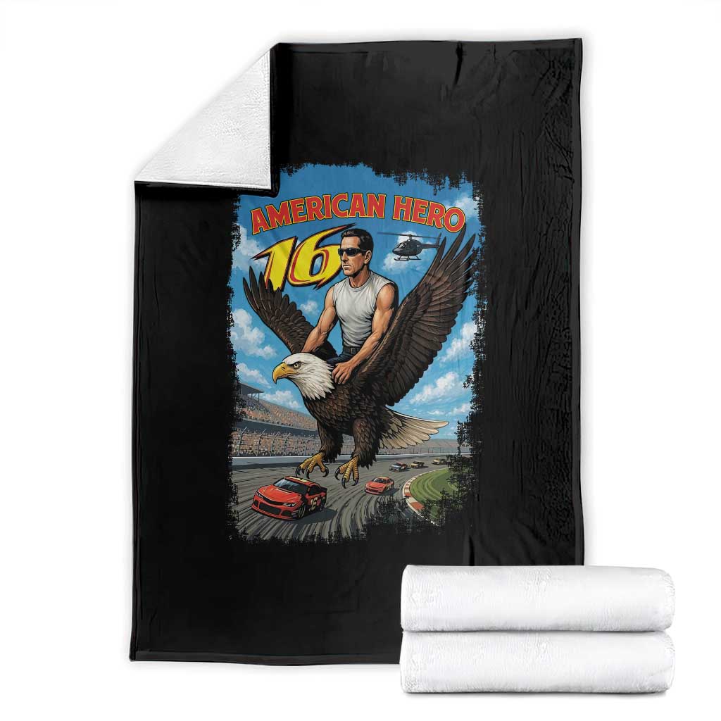 Patriotic Americanana Speed Legend 16 Tribute Throw Blanket American Hero Bald Eagle Speedway Memorial - Wonder Print Shop