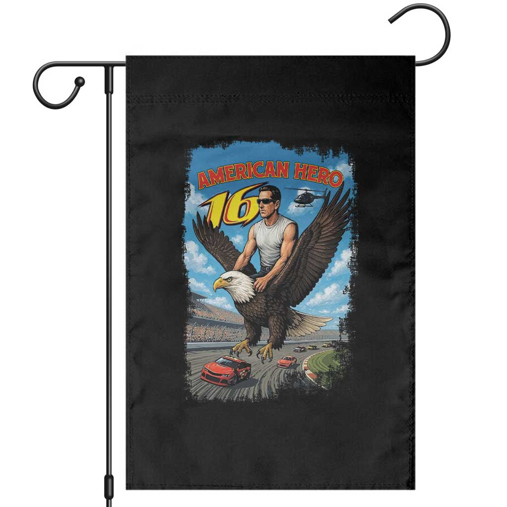 Patriotic Americanana Speed Legend 16 Tribute Garden Flag American Hero Bald Eagle Speedway Memorial - Wonder Print Shop