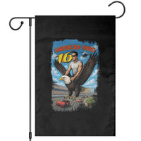 Patriotic Americanana Speed Legend 16 Tribute Garden Flag American Hero Bald Eagle Speedway Memorial - Wonder Print Shop
