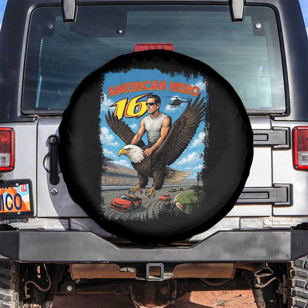 Patriotic Americanana Speed Legend 16 Tribute Spare Tire Cover American Hero Bald Eagle Speedway Memorial - Wonder Print Shop