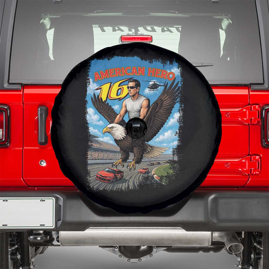 Patriotic Americanana Speed Legend 16 Tribute Spare Tire Cover American Hero Bald Eagle Speedway Memorial - Wonder Print Shop