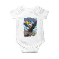 Patriotic Americanana Speed Legend 16 Tribute Baby Onesie American Hero Bald Eagle Speedway Memorial - Wonder Print Shop