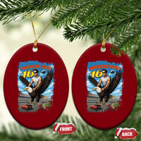 Patriotic Americanana Speed Legend 16 Tribute Ceramic Ornament American Hero Bald Eagle Speedway Memorial - Wonder Print Shop