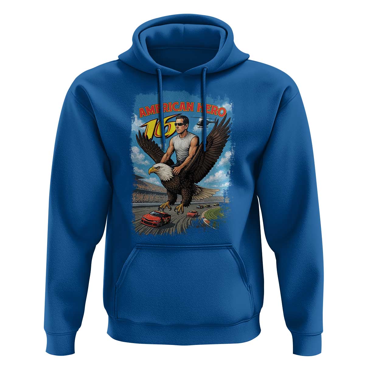 Patriotic Americana Speed Legend 16 Tribute Hoodie American Hero Bald Eagle Speedway Memorial - Wonder Print Shop
