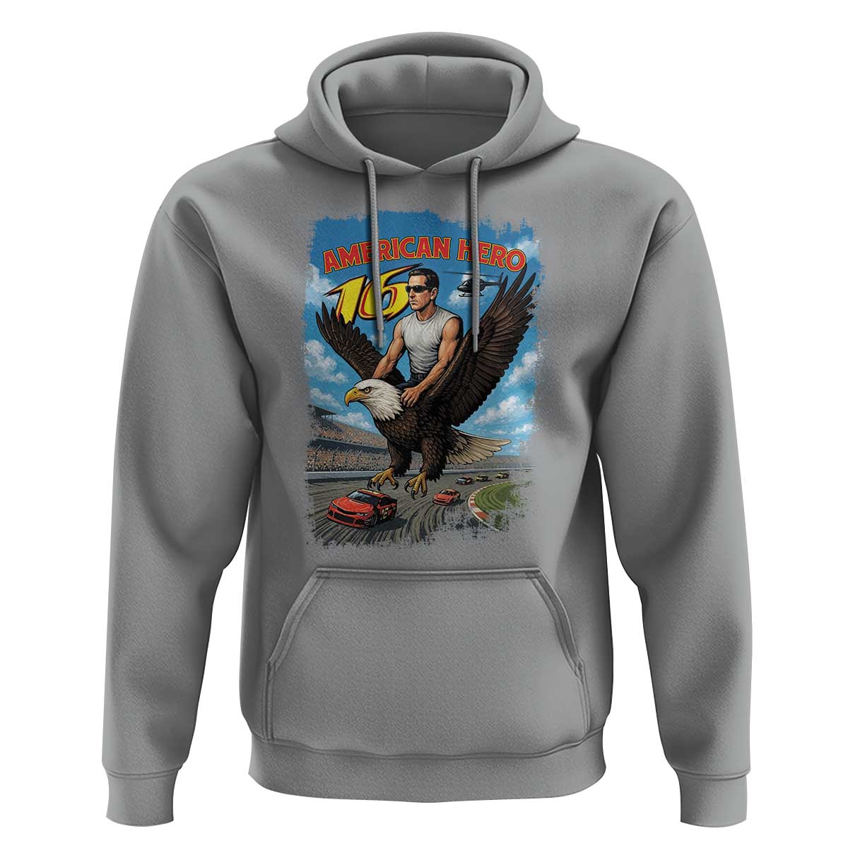 Patriotic Americana Speed Legend 16 Tribute Hoodie American Hero Bald Eagle Speedway Memorial - Wonder Print Shop