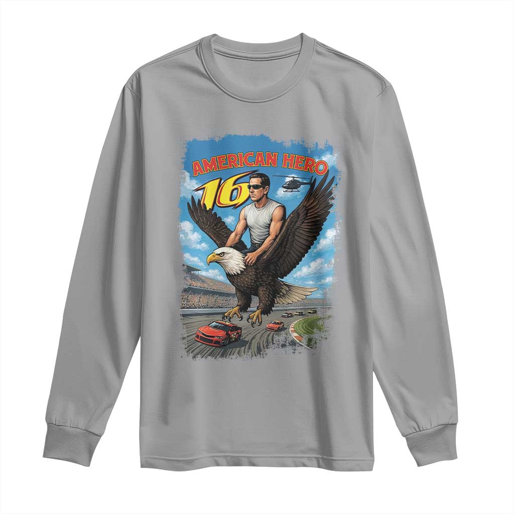 Patriotic Americanana Speed Legend 16 Tribute Long Sleeve Shirt American Hero Bald Eagle Speedway Memorial - Wonder Print Shop