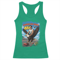 Patriotic Americanana Speed Legend 16 Tribute Racerback Tank Top American Hero Bald Eagle Speedway Memorial - Wonder Print Shop
