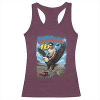 Patriotic Americanana Speed Legend 16 Tribute Racerback Tank Top American Hero Bald Eagle Speedway Memorial - Wonder Print Shop
