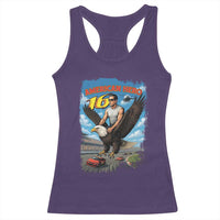 Patriotic Americanana Speed Legend 16 Tribute Racerback Tank Top American Hero Bald Eagle Speedway Memorial - Wonder Print Shop