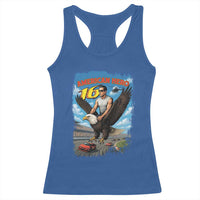 Patriotic Americanana Speed Legend 16 Tribute Racerback Tank Top American Hero Bald Eagle Speedway Memorial - Wonder Print Shop