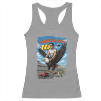 Patriotic Americanana Speed Legend 16 Tribute Racerback Tank Top American Hero Bald Eagle Speedway Memorial - Wonder Print Shop